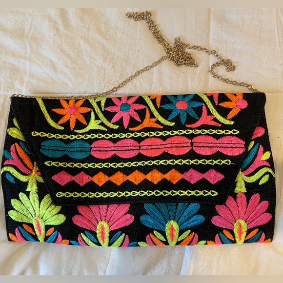 Black Denim Multicolored Purse - Picture 3 of 5